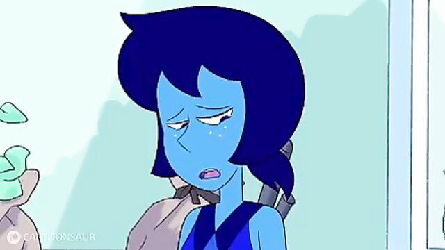 Sad blue-haired Lapis Lazuli from Steven Universe in horny hentai parody