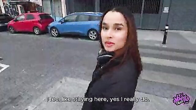 Abella Olsen Latina model in Madrid street, big ass tourist fuck