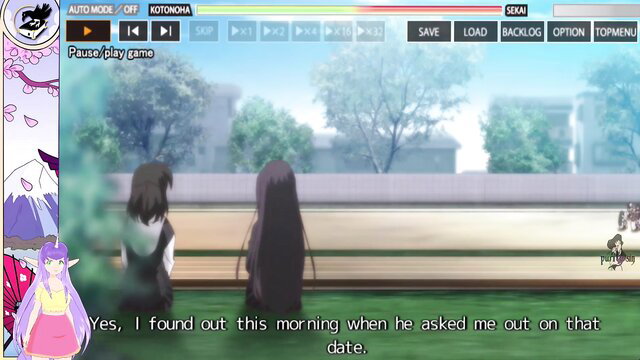 School Days anime girls in school uniforms on date confession scene
