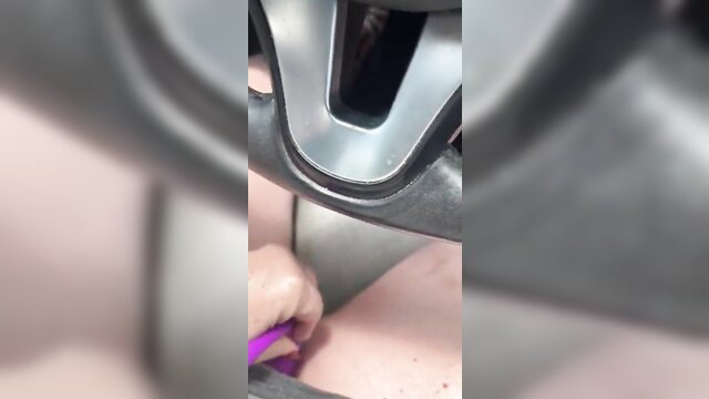 Temptress Gioia flashing pussy in Tesla car wheel closeup