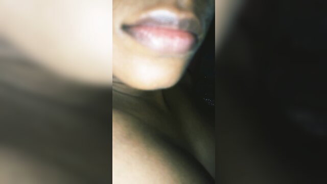 Shaliny Tamil girl's glossy lips close-up tease