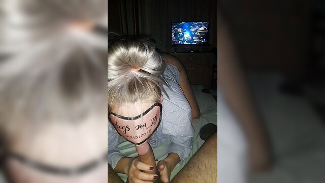 AudreyWet blindfolded blonde bombshell rides cock to multiple climaxes