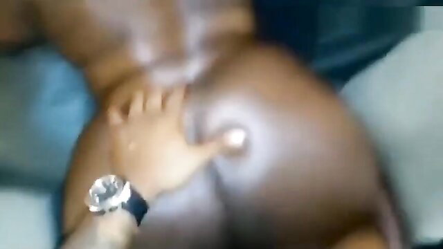 Black granny's big ass spread by hand in hot closeup view