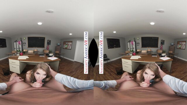 Octavia Red teases with big tits and pussy on desk POV