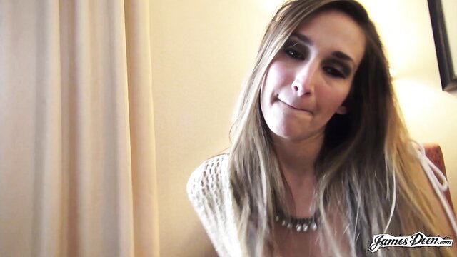 Mystica Jade smiling closeup in James Deen adult video