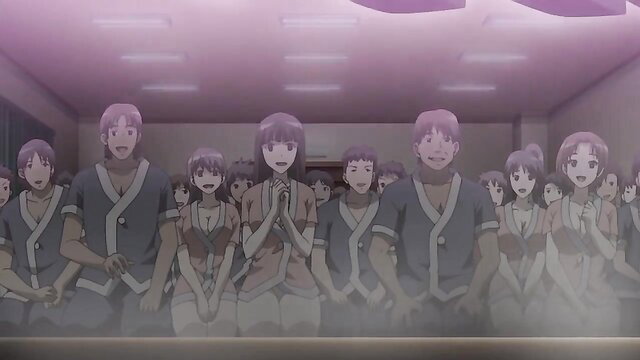 Hentai school orgy: hypnotized girls in uniforms group sex scene