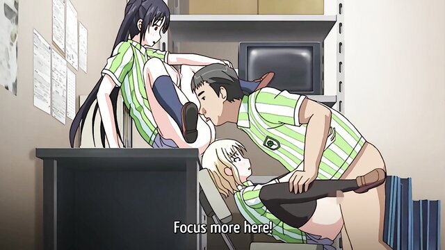 Pervert manager fucks JK sisters in back room threesome