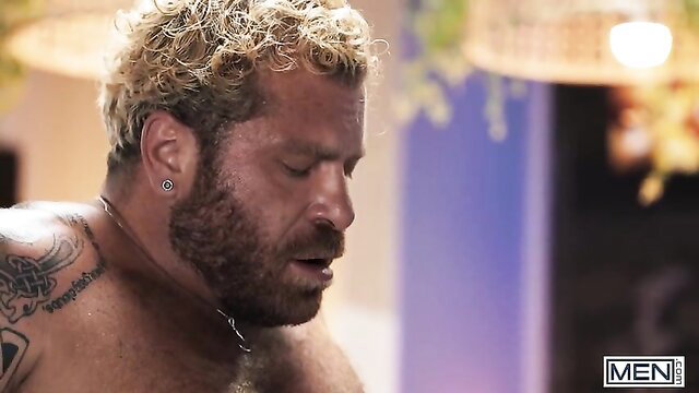 Riley Mitchel sweaty muscular tattooed body closeup MEN adult video