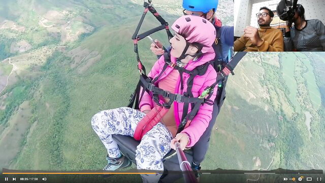 Girlnexthot1 paragliding in pink jacket, outdoor adventure tease