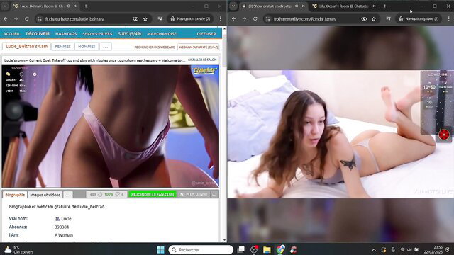 Lucie Beltran in lingerie, teasing ass up on bed closeup