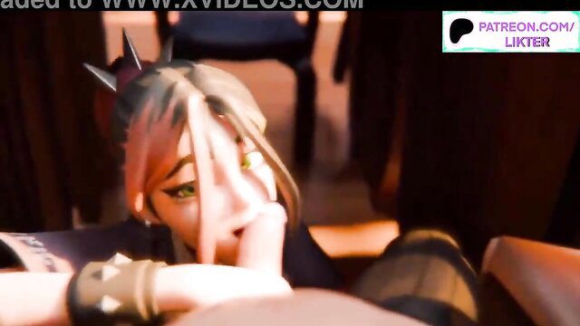 Animated character having sex