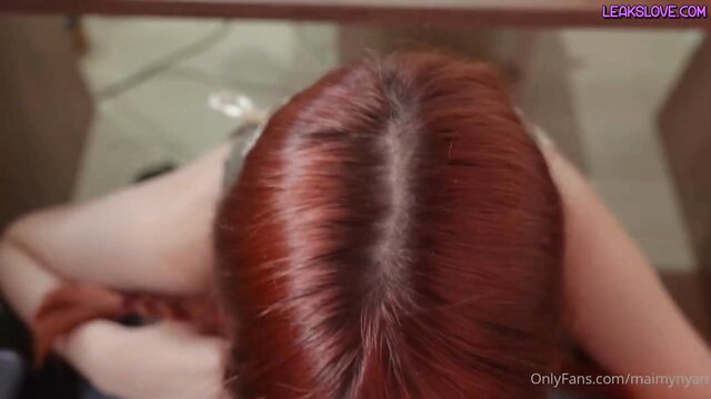 Redhead bookworm ASMR RP closeup, topless red hair view