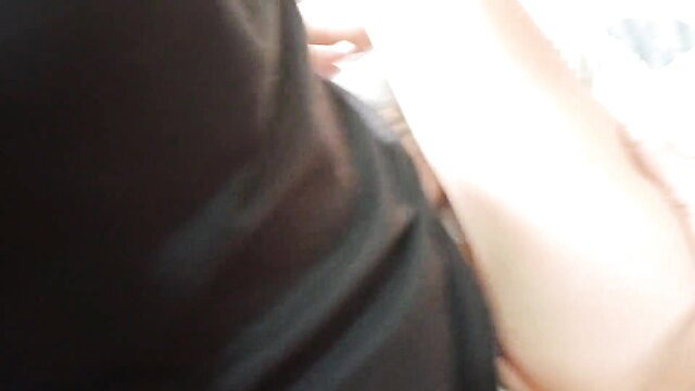 Blurry POV of stepsister's big ass in black skirt bent over during fuck