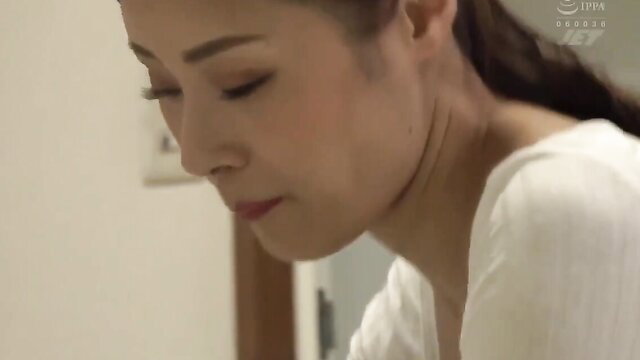 Mio Morishita closeup thoughtful gaze in white top, JAV milf