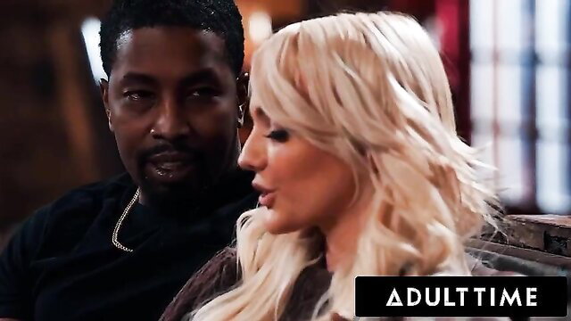 Kenna James blonde hotwife with black stud in Adult Time threesome