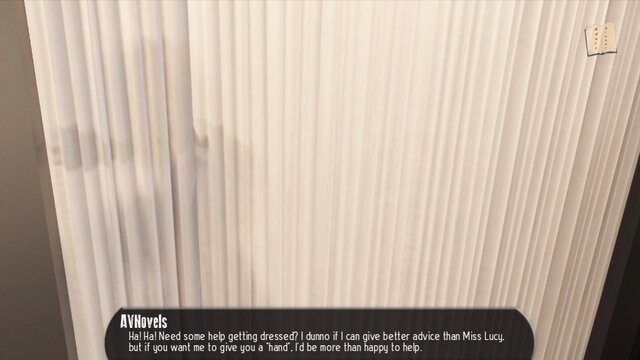 Halfway House 71 busty blonde offers handjob help in sheer curtains tease