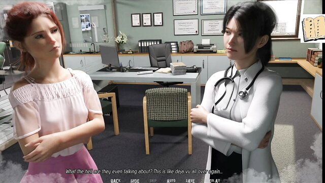 Redhead and Asian doctor in sexy office confrontation, Halfway House 51