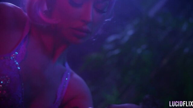 Bryona Ashly closeup in sparkling lingerie, seductive gaze