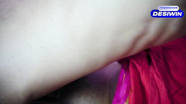 Hot Indian girl's white arm and pink saree in steamy sex scene