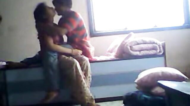 Petite Indian couple kissing passionately on hidden cam