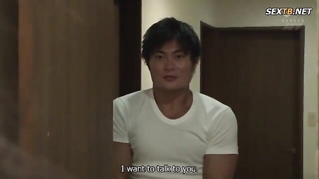 Yuki Jin in tight white tank top, muscular arms, serious talk scene