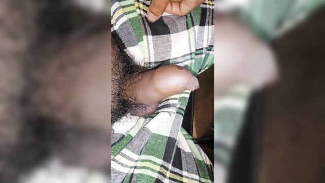 Teen boy naked on chair showing big black cock solo