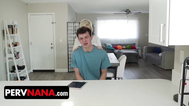 Bree Austin mature step-granny massages step-grandson happy ending