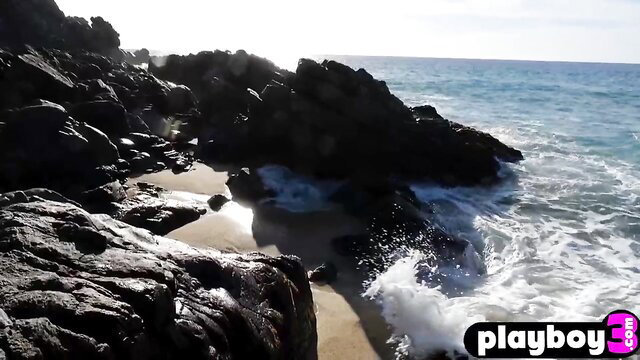 Katherinne Sofia Latina teen big ass perfect body at sunny rocky beach