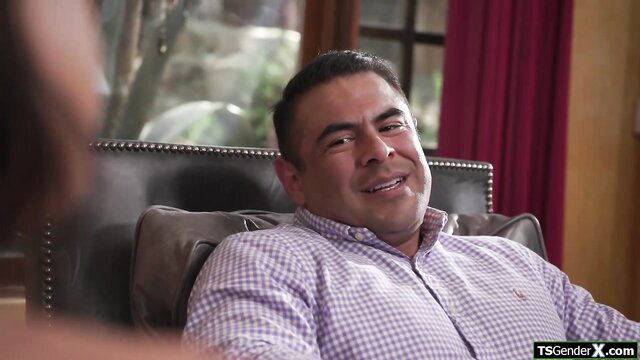 Kasey Kei with Latino man in intimate chat on TSender pickup