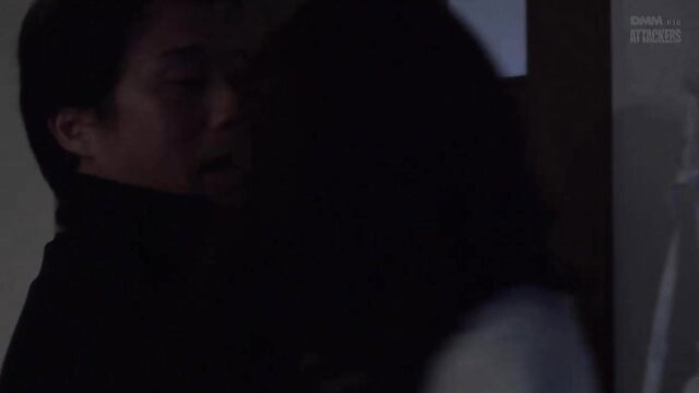 Rina Ishihara intimate embrace with man in dark JAV scene