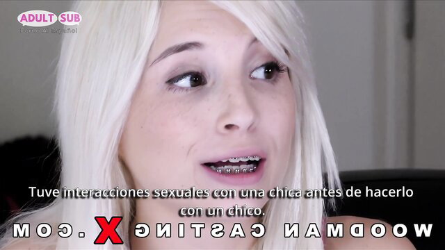 Piper Perri hot blonde teen with braces talks sex on Spanish casting