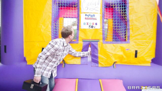 Mischa Brooks big booty at bouncy castle carnival in Teens Like It Big