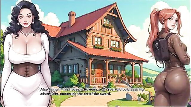 Busty Asian maid stepmom & sword girl adventurer booty in ArchAlchemy hentai Ep1