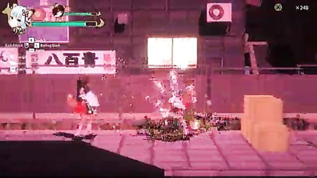 Ukiyo Fantasy Fair hentai game girl in red dress fights with magic blasts