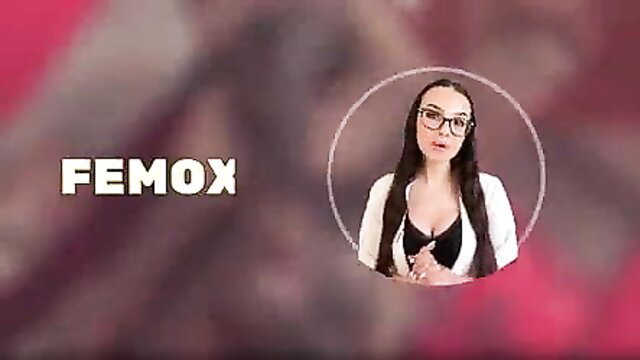 Femox busty brunette in glasses teases in clubwear, 3D animated porn