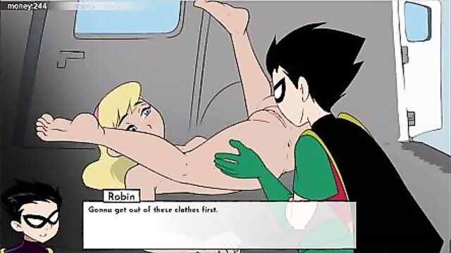 Blonde Gemma stripped nude by Robin in 18titans Episode 61