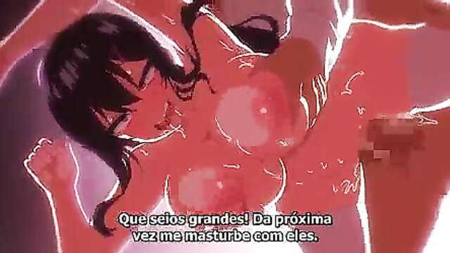 Nonohara Yuzuka hentai with huge tits closeup, masturbating intensely