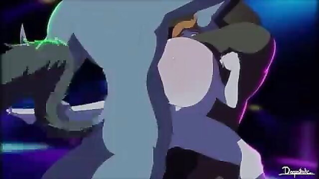 Blue monster alien inflating green babe with huge dick thrust