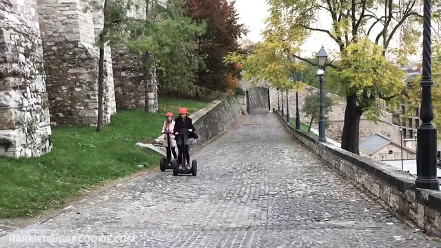 Sophie Hara and friend on segway in historic town, Threesome Yumi Sugababy