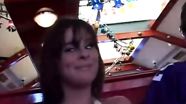 Isabel Ice smiling in festive room, big booty white girl tease