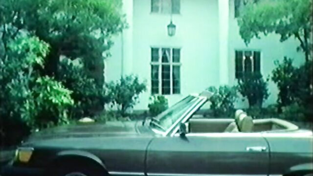 Honey Wilder by green Mercedes convertible outside house, Family Relations 1983