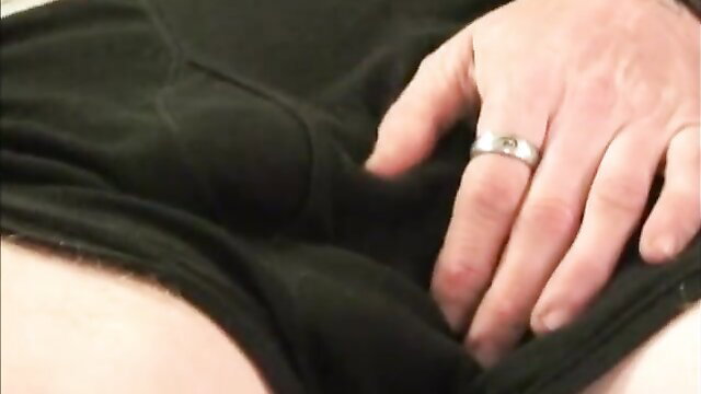 Amateur Jimmy Jacking Off in Tight Black Underwear Closeup