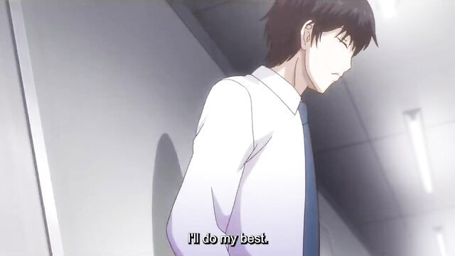 Handsome Japanese guy in school uniform says 'I'll do my best' in JAV scene