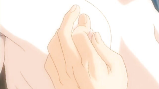 Anime hentai girl hand groping massive tits in innocent tease