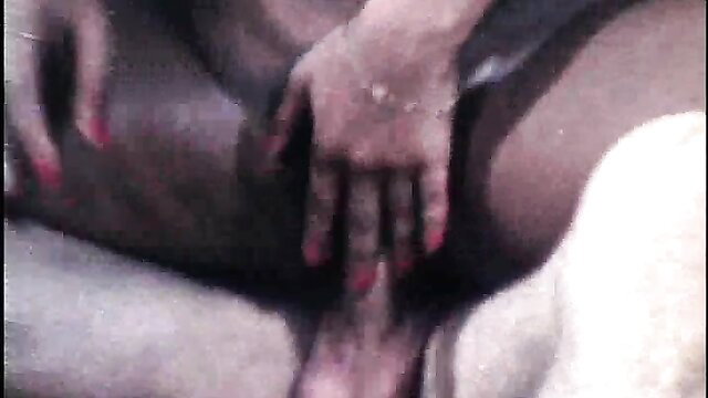 Shanna Evans hands stroking big black cock in stockings, Hot Stuff classic porn