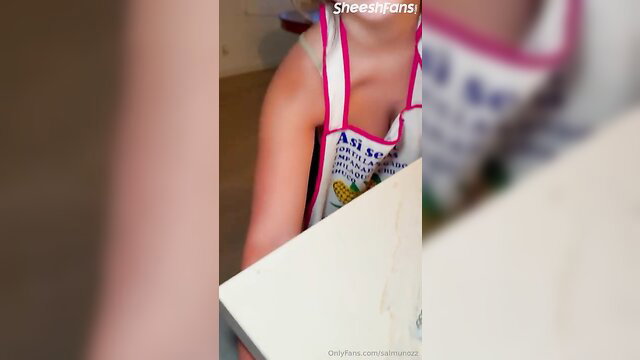 Salomelons in skimpy apron, topless tease, big tits stepmom OnlyFans leak
