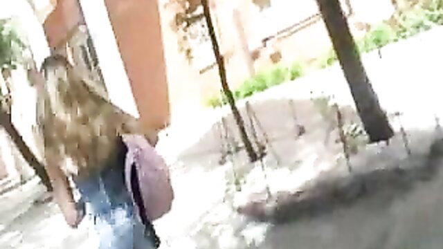 Blonde Spanish student walks in jeans for porn audition