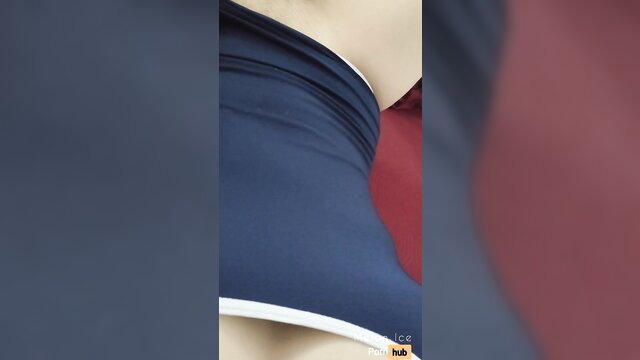 Melon Ice Thai babe in tight navy top, cleavage tease