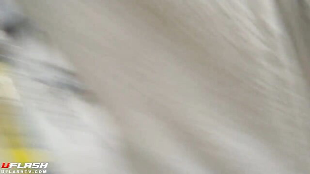 Blurry amateur upskirt flash of panties at store