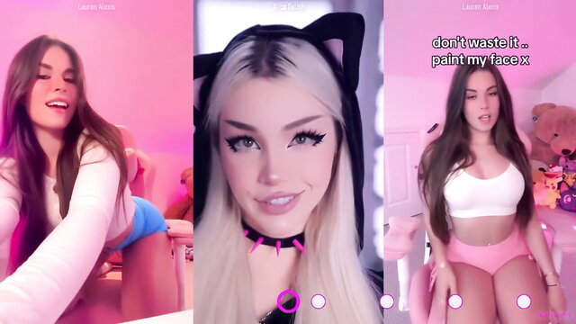 Hot Lauren babe in lingerie teases, don't waste it paint my face cumshot